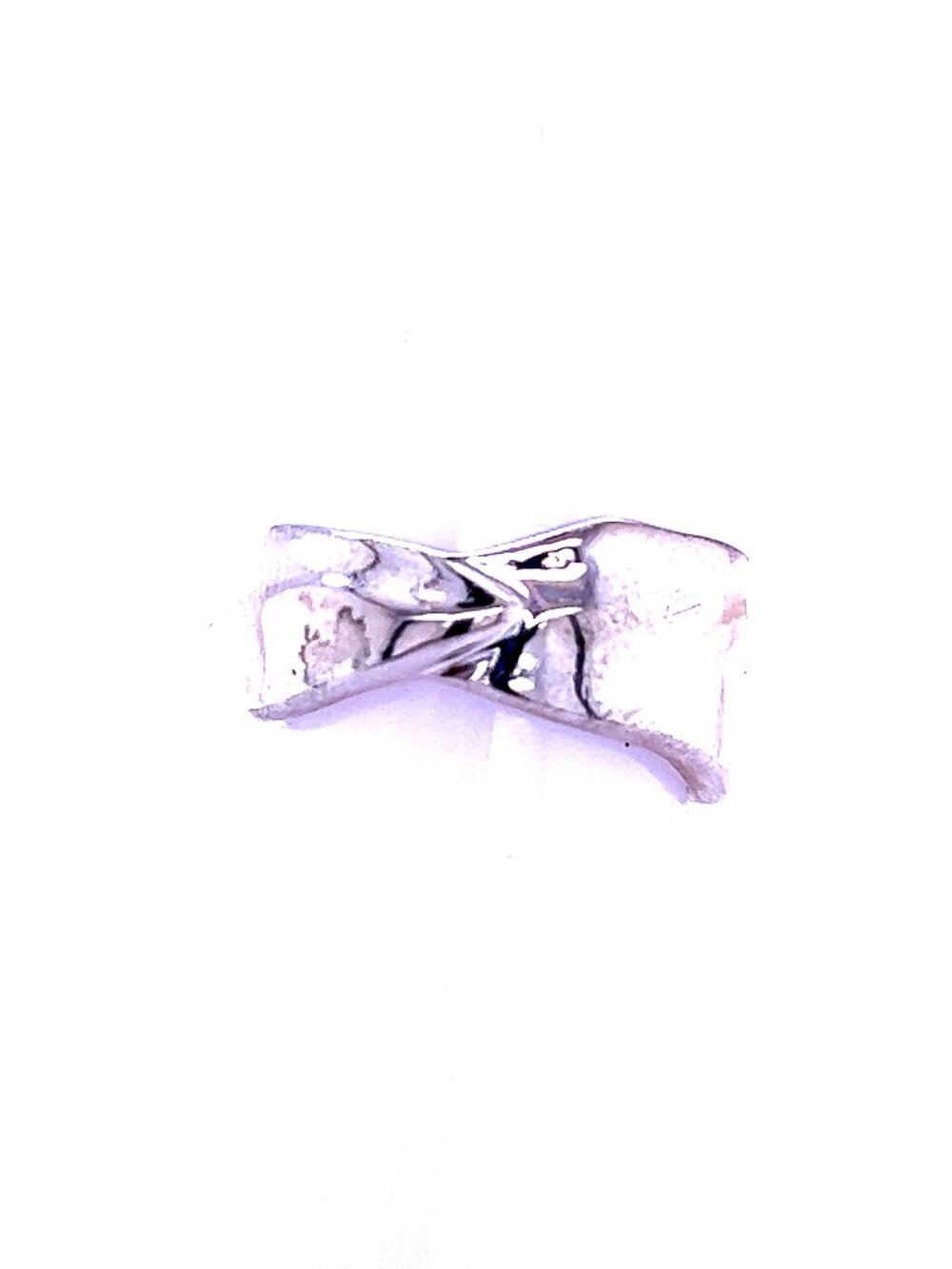 Tiffany & Co Estate Leaf Band Size 6.5 Silver 10 mm TIF501